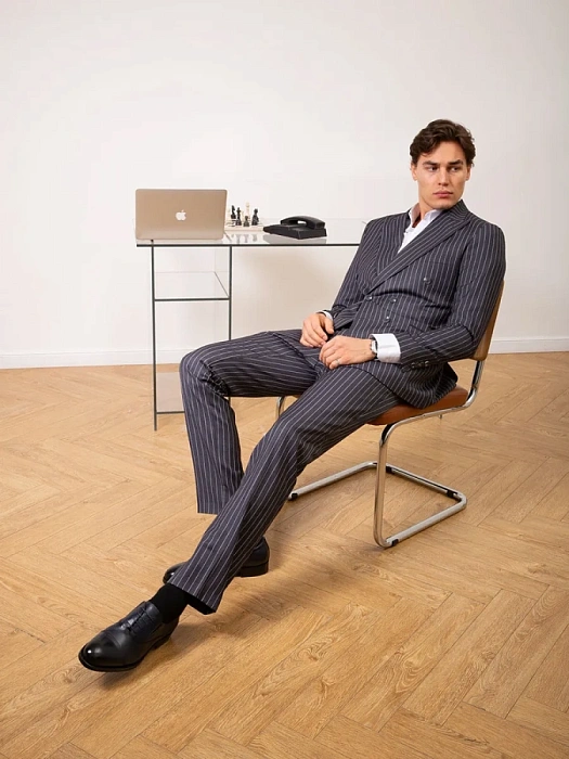 Мужские туфли BRUNO RENZONI  синие, артикул 5408A-7105D