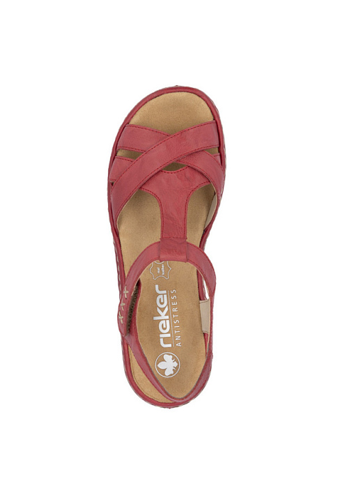 Женские сандалии RIEKER бордовые, артикул 65919-33