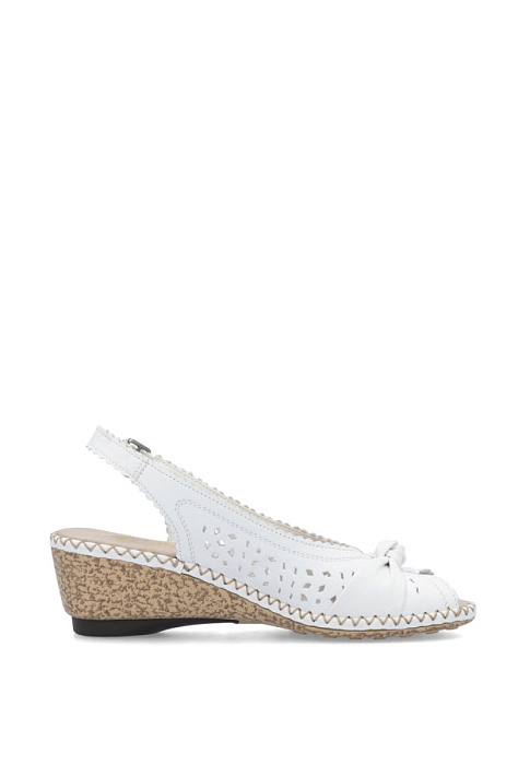 Женские босоножки  RIEKER белые, артикул 66176-81