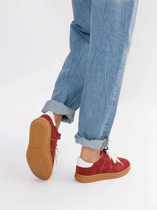 Женские кеды eObuv бордовые, артикул 25AW-011