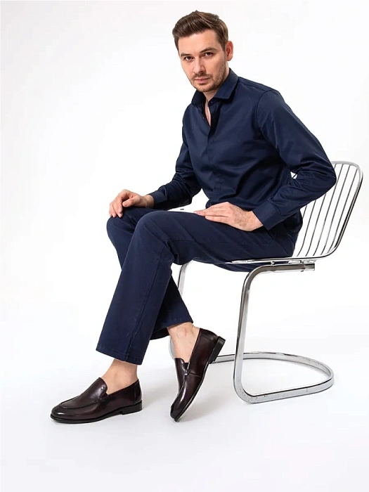 Мужские лоферы BRUNO RENZONI  бордовые, артикул F310AB-78B