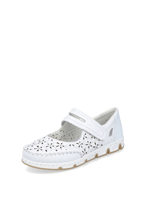 Женские мери джейн RIEKER белые, артикул 49977-80