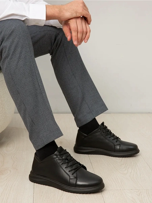 Мужские кеды BRUNO RENZONI  черные, артикул DSHD-DM005