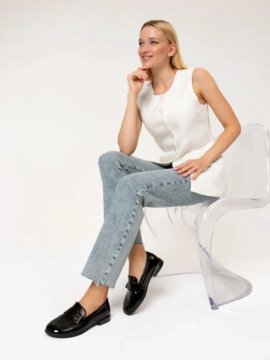 Женские лоферы SOFIA-ALEXANDRA черные, артикул 51-TMU11-7-501