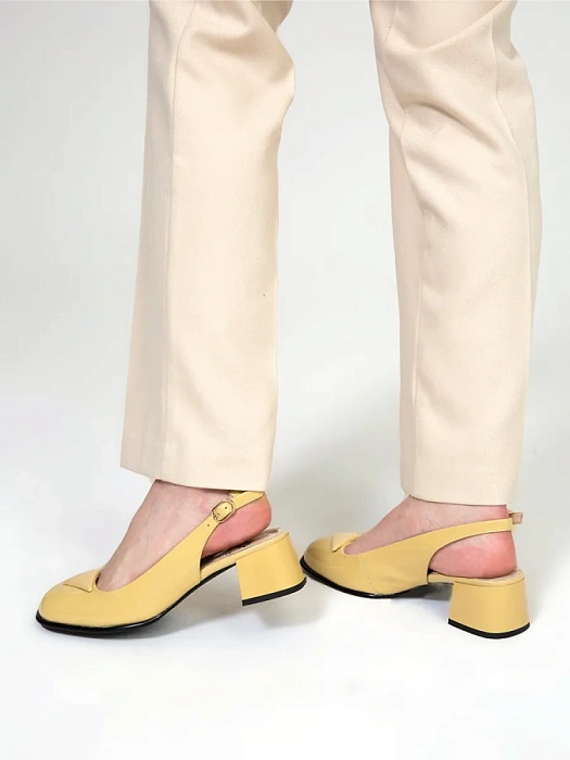 Женские слингбэки FEDERICA RODARI желтые, артикул 7E-2255-875-5