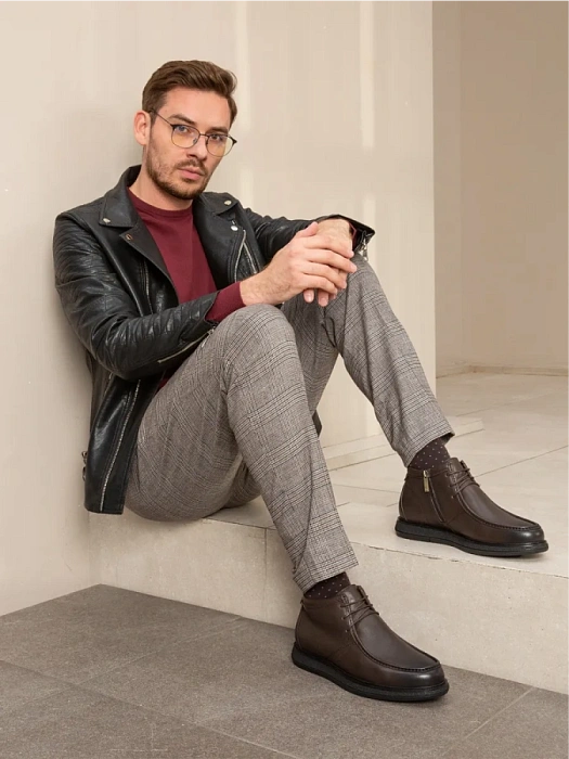 Мужские ботинки BRUNO RENZONI  коричневые, артикул 983X-17R-B12