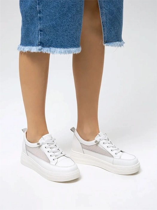 Женские кеды FEDERICA RODARI белые, артикул 42E-L679-1C