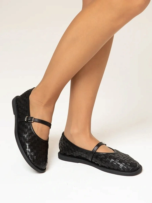 Женские балетки SOFIA-ALEXANDRA черные, артикул 38E-HF1235-6102D1