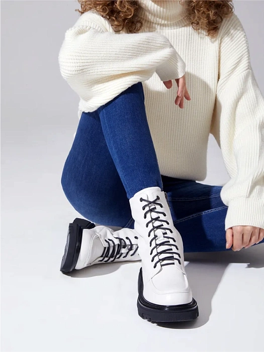 Женские ботинки basic FEDERICA RODARI белые, артикул 38E-598-690R3