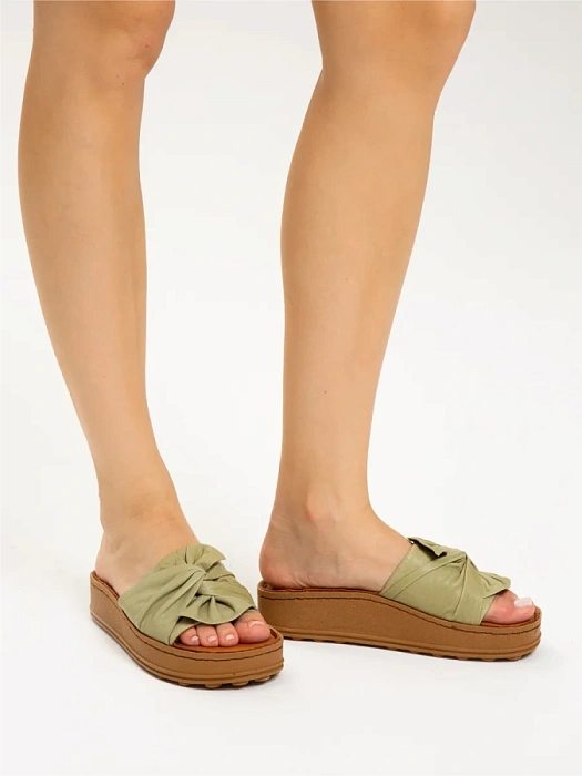 Женские сабо eObuv хаки, артикул D25YT-1435-04