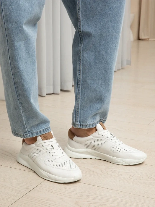 Мужские кроссовки BRUNO RENZONI  белые, артикул 035.332.08