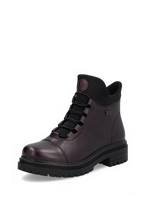 Женские ботинки RIEKER бордовые, артикул Y3163-35
