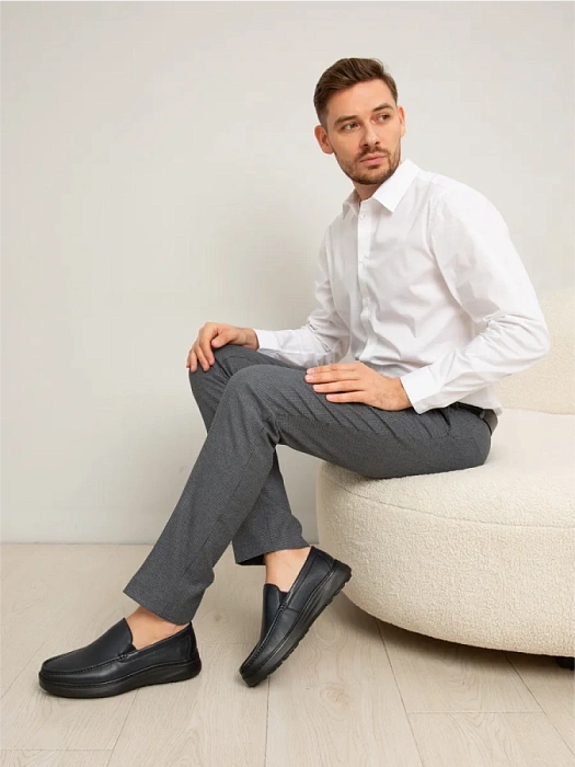 Мужские мокасины BRUNO RENZONI  синие, артикул 2465A-1-C18