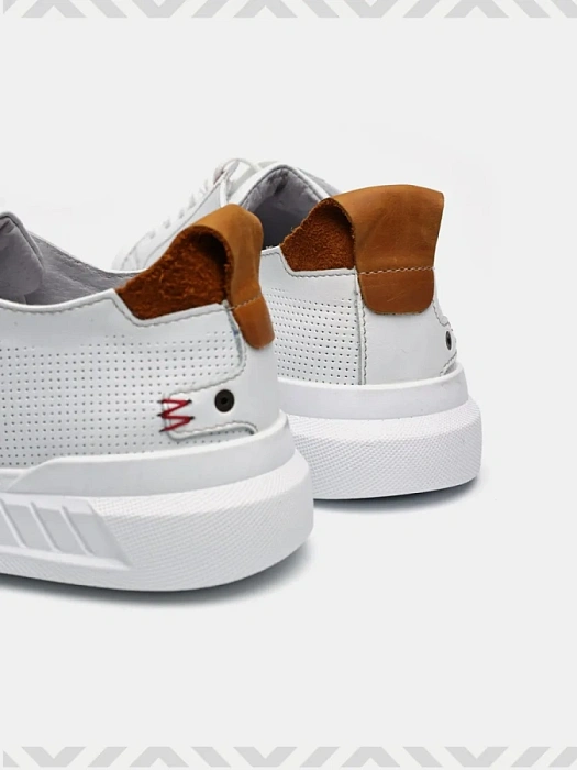 Мужские кеды BRUNO RENZONI  белые, артикул 028.437-10