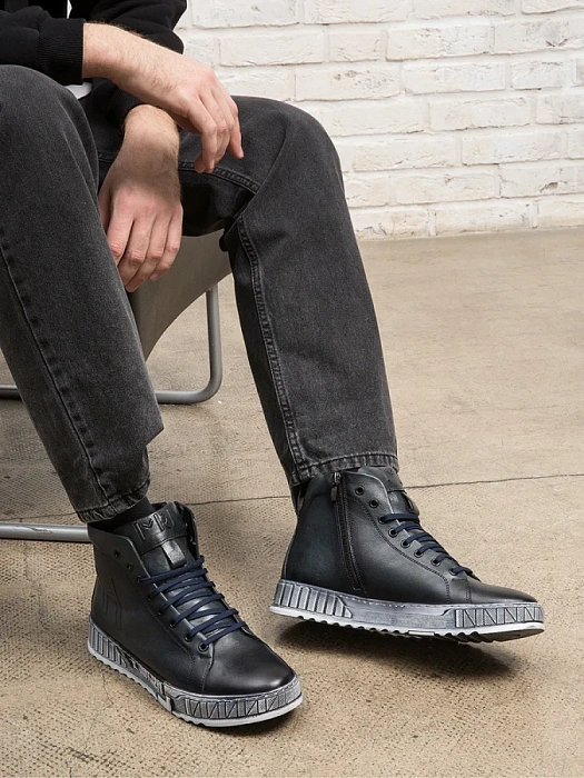 Мужские ботинки basic BRUNO RENZONI  синие, артикул BR-00004M