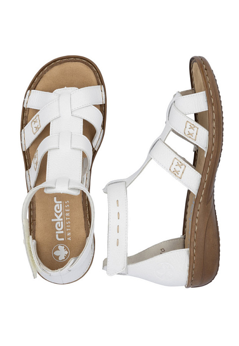 Женские сандалии RIEKER белые, артикул 60860-80