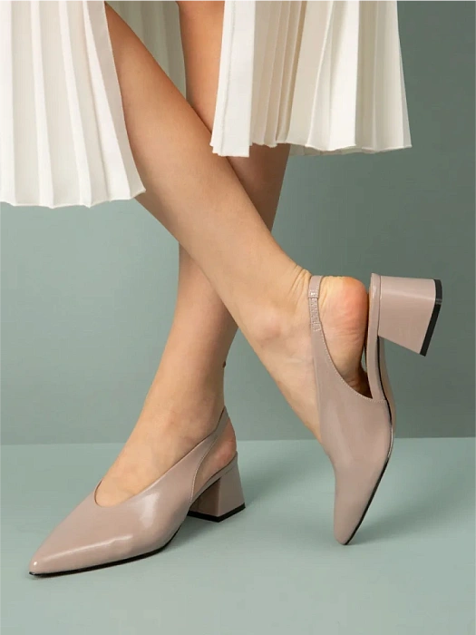 Женские слингбэки FEDERICA RODARI бежевые, артикул 43E-H5440-L95043-4