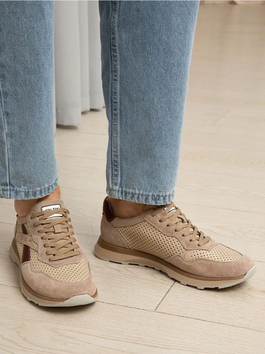 Мужские кроссовки BRUNO RENZONI  бежевые, артикул 035.466.24/32