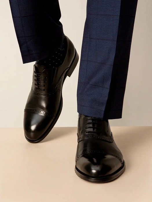 Мужские оксфорды BRUNO RENZONI  черные, артикул 5408A-958A