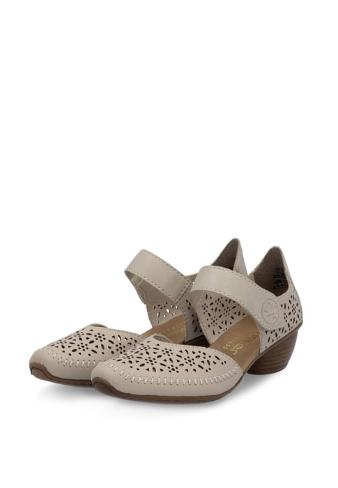 Женские туфли откр. basic RIEKER бежевые, артикул 43750-62