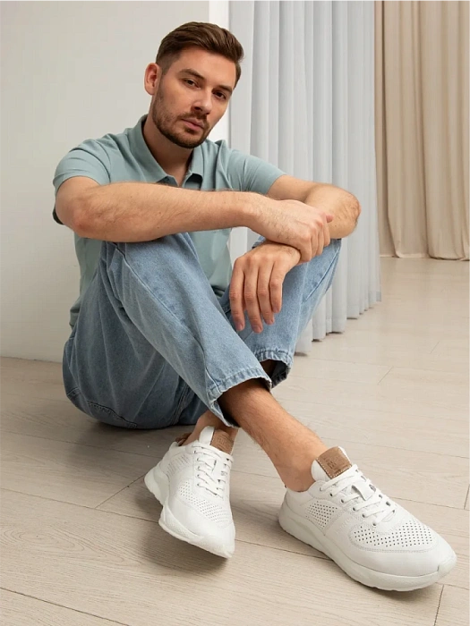 Мужские кроссовки BRUNO RENZONI  белые, артикул 035.332.08