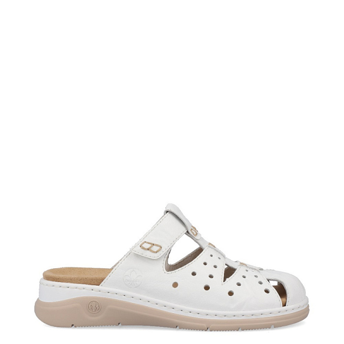 Женские сабо RIEKER белые, артикул V9256-80