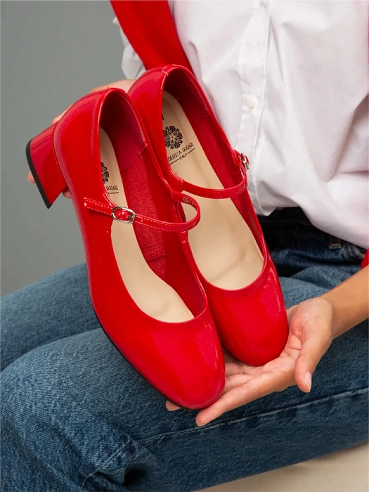 Женские мери джейн FEDERICA RODARI красные, артикул 43E-T1113-L94774-3