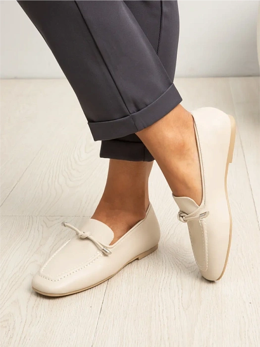 Женские лоферы FEDERICA RODARI бежевые, артикул 43E-S1683-Z37978-2