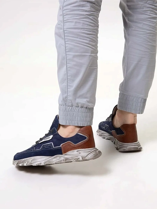 Мужские кроссовки BRUNO RENZONI  синие, артикул 010.797