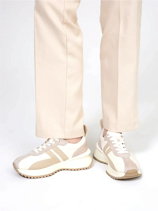 Женские кроссовки FEDERICA RODARI бежевые, артикул 42E-S918-1C