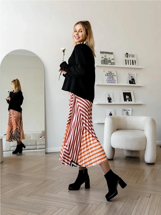 Женские ботильоны FEDERICA RODARI черные, артикул 38E-Z51-A128