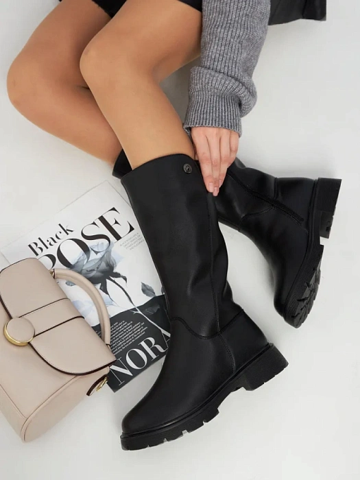 Женские сапоги eObuv черные, артикул LCW23-BWLM3-072A(L)