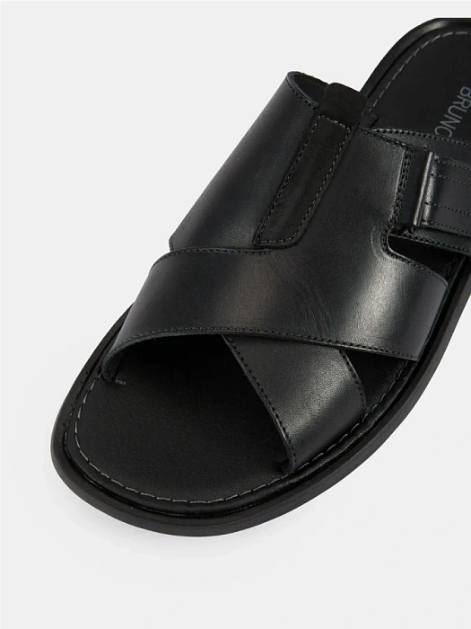 Мужские слайдеры BRUNO RENZONI  черные, артикул 990650-8