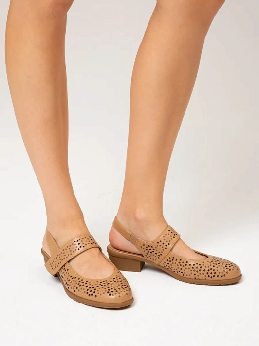 Женские слингбэки FEDERICA RODARI коричневые, артикул 7E-4H189-631