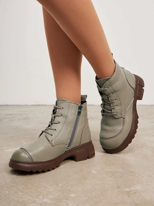 Женские ботинки eObuv бежевые, артикул CTW24-BWLM3-017C(L)