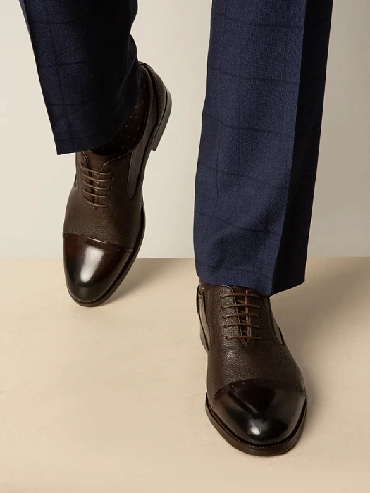 Мужские оксфорды BRUNO RENZONI  коричневые, артикул 5332A-789B