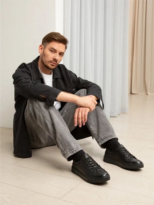 Мужские кеды BRUNO RENZONI  черные, артикул 523020-110