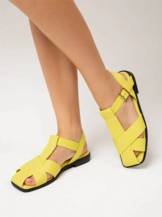 Женские сандалии FEDERICA RODARI желтые, артикул 7E-3H914-802-1_YELLOW