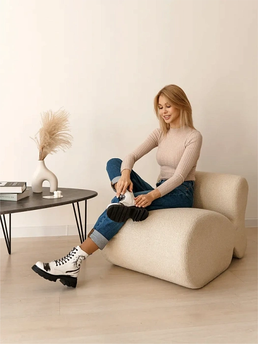 Женские берцы SOFIA-ALEXANDRA белые, артикул 17E-ZH347-CT17