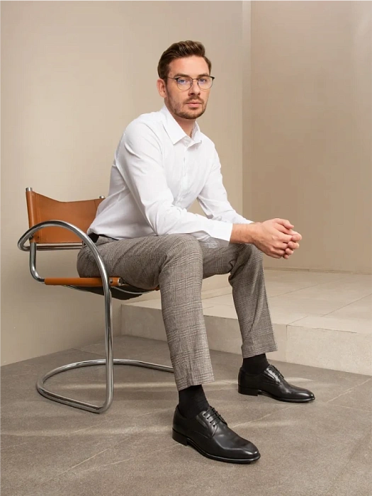 Мужские туфли BRUNO RENZONI  черные, артикул 24242-457-C515