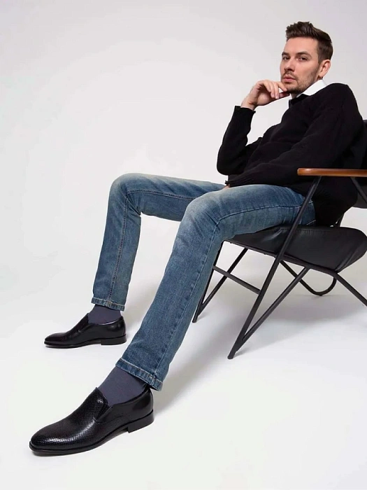 Мужские туфли basic BRUNO RENZONI  черные, артикул 5281B-990A