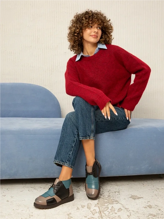 Женские ботинки eObuv голубые, артикул DB-W24-WLM3-01-3