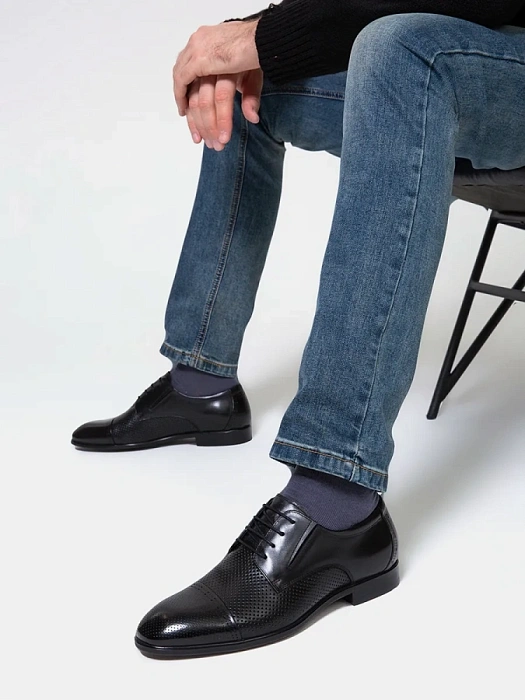 Мужские туфли BRUNO RENZONI  черные, артикул 5529B-913A