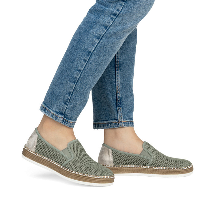 Женские слипоны RIEKER зеленые, артикул L7873-52