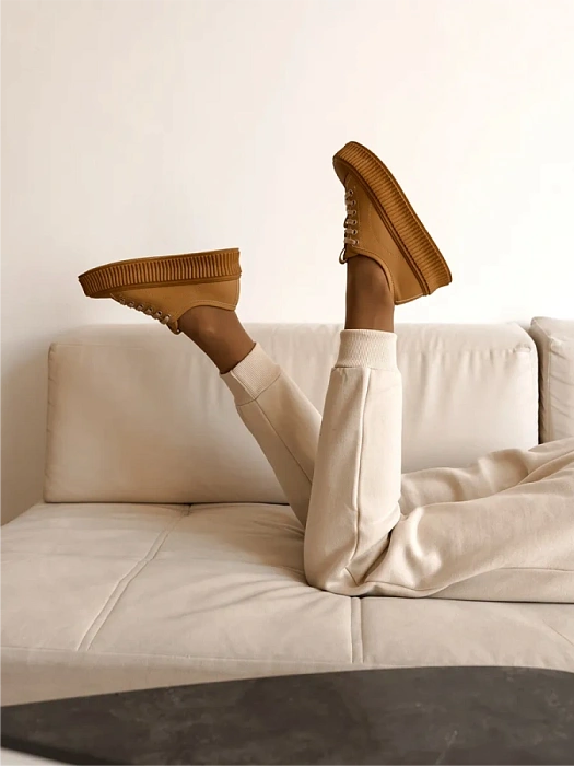 Женские ботинки basic FEDERICA RODARI бежевые, артикул 42E-X709-2B