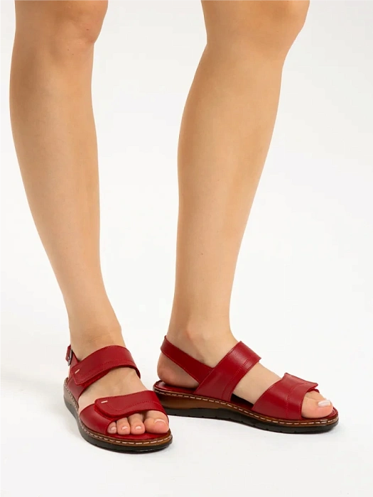 Женские босоножки  eObuv красные, артикул D24YS-1295