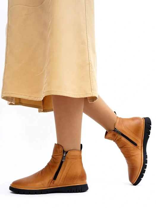 Женские ботинки basic eObuv рыжие, артикул 100113-PL-04