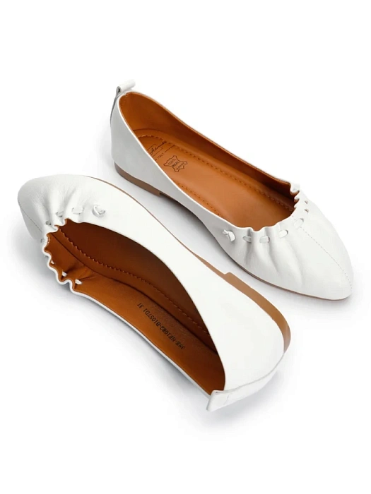 Женские балетки SOFIA-ALEXANDRA белые, артикул 38E-HF1082-B1057D1