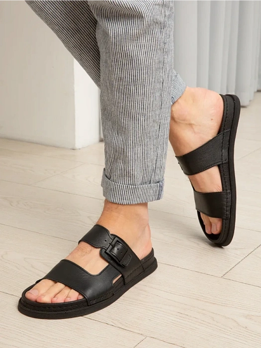 Мужские слайдеры BRUNO RENZONI  черные, артикул 031.674-1_black