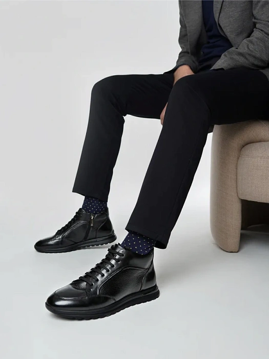 Мужские ботинки basic BRUNO RENZONI  черные, артикул YS920X-H20A-R